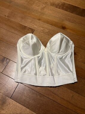 Vintage Ivory Longline Strapless Bustier